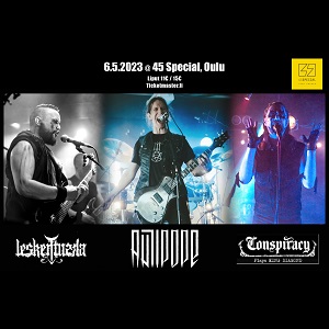 45 Special Oulu event poster with Leskentuska and Conspiracy