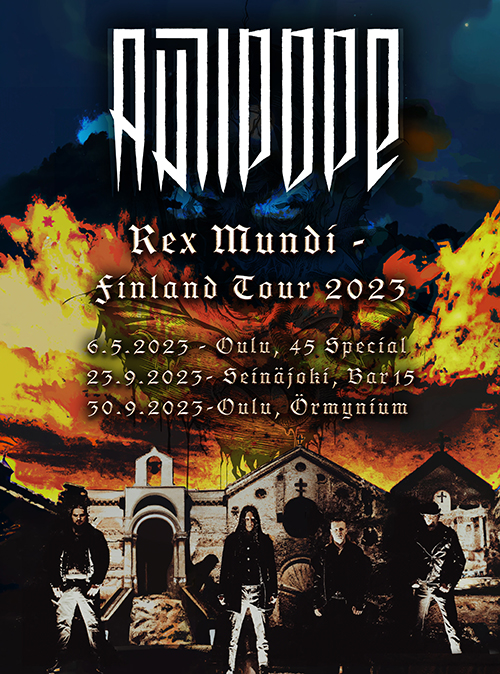 Rex Mundi Finland tour poster with show dates.